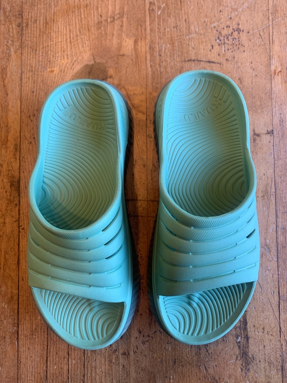 Kuailu Aqua Green Slide Sandals